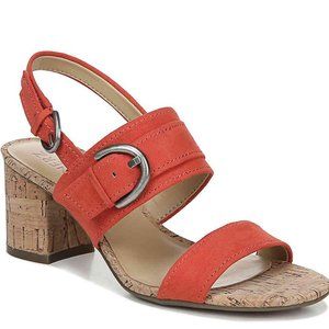 Naturalizer Kaylee Orange Suede Slingback Sandals